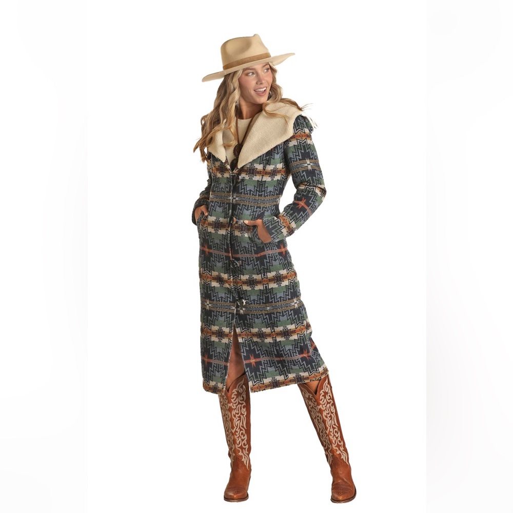 Powder River Outfitters Aztec wool long coat